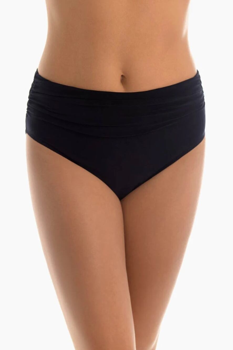 MagicSuit Black Ruched Bikini Bottoms Women’s Swim Bottoms Classic EUC
Size L